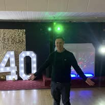 40th birthday party DJ hire in Doncaster with marquee numbers and DJ Dan