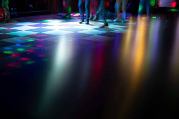 Lit dance floor and disco lights from Disco DJ Hire party services